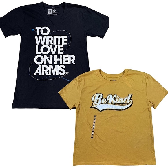 To Write Love On Her Arms & Modern Lux size medium short sleeve shirt bundle EUC - Picture 1 of 15